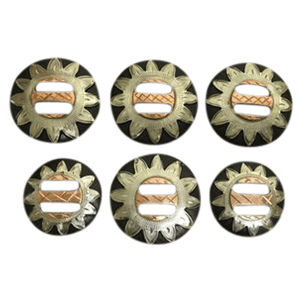 CBCONCH 134 Slotted Flower Copper Starburst - Corriente Buckle