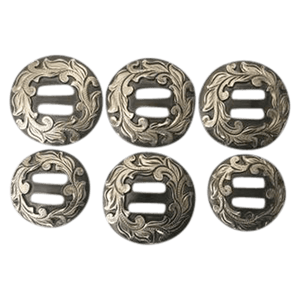 CBCONCH 138 Silver Floral Slotted Conchos - Corriente Buckle